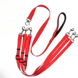Maxbell 3 in 1 Dog Leash Adjustable Length Triple Dog Leash for Large Medium Dog Pet Red