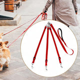 Maxbell 3 in 1 Dog Leash Adjustable Length Triple Dog Leash for Large Medium Dog Pet Red