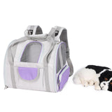 Maxbell Cat Carrier Backpack Breathable Travel Dogs Bag for Walking Camping Traveling purple