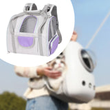 Maxbell Cat Carrier Backpack Breathable Travel Dogs Bag for Walking Camping Traveling purple