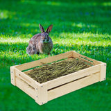 Maxbell Wooden Rabbit Hay Feeder Anti Mess Hay Container Chinchilla Hay Holder Rack