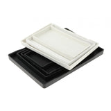 Maxbell Reptile Water Bowl Decorative Reptile Feeder for Frog Bearded Dragon Hamster XL black