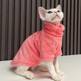 Maxbell Hairless Cat Pullover Sweater Fleece Warm Sweater for Cat Costume Daily Wear Pink