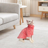 Maxbell Hairless Cat Pullover Sweater Fleece Warm Sweater for Cat Costume Daily Wear Pink