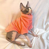 Maxbell Hairless Cat Pullover Sweater Fleece Warm Sweater for Cat Costume Daily Wear Pink
