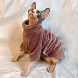 Maxbell Hairless Cat Pullover Sweater Fleece Warm Sweater for Cat Costume Daily Wear Purple