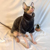 Maxbell Hairless Cat Pullover Sweater Fleece Warm Sweater for Cat Costume Daily Wear Gray