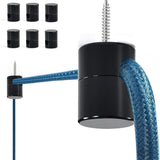 Maxbell 6 Pieces Modern Ceiling Hooks Home Mounting Hardware Hanging Lamp Cable Hook Black