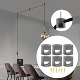 Maxbell 6 Pieces Modern Ceiling Hooks for Pendant Light Easy Installation Cable Hook Black