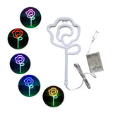 Maxbell Floral Neon Light Hanging Lamp Table LED Rose Neon Sign for Cafe Bar Bedroom Red