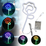 Maxbell Floral Neon Light Hanging Lamp Table LED Rose Neon Sign for Cafe Bar Bedroom Red