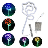 Maxbell Floral Neon Light Hanging Lamp Table LED Rose Neon Sign for Cafe Bar Bedroom Red