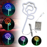 Maxbell Floral Neon Light Hanging Lamp Table LED Rose Neon Sign for Cafe Bar Bedroom Red