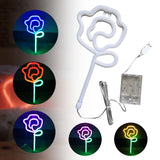 Maxbell Floral Neon Light Hanging Lamp Table LED Rose Neon Sign for Cafe Bar Bedroom Red