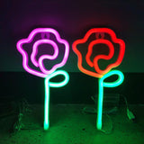 Maxbell Floral Neon Light Hanging Lamp Table LED Rose Neon Sign for Cafe Bar Bedroom Red