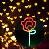 Maxbell Floral Neon Light Hanging Lamp Table LED Rose Neon Sign for Cafe Bar Bedroom Red