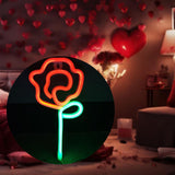 Maxbell Floral Neon Light Hanging Lamp Table LED Rose Neon Sign for Cafe Bar Bedroom Red