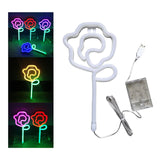 Maxbell Floral Neon Light Hanging Lamp Table LED Rose Neon Sign for Cafe Bar Bedroom Red