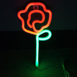 Maxbell Floral Neon Light Hanging Lamp Table LED Rose Neon Sign for Cafe Bar Bedroom Red