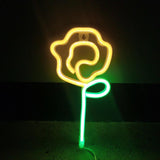 Maxbell Floral Neon Light Hanging Lamp Table LED Rose Neon Sign for Cafe Bar Bedroom Yellow