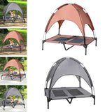 Maxbell Elevated Bed with Canopy Wear Resistant Pet Cot for Indoor Outdoor Beach Grey