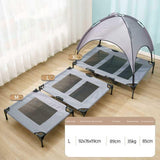 Maxbell Elevated Bed with Canopy Wear Resistant Pet Cot for Indoor Outdoor Beach Grey