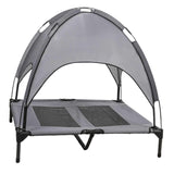 Maxbell Elevated Bed with Canopy Wear Resistant Pet Cot for Indoor Outdoor Beach Grey