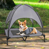 Maxbell Elevated Bed with Canopy Wear Resistant Pet Cot for Indoor Outdoor Beach Grey