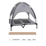 Maxbell Elevated Bed with Canopy Wear Resistant Pet Cot for Indoor Outdoor Beach Grey