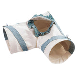 Maxbell Hamster Hideout Portable Habitat Guinea Pig Tunnel for Small Pets Ferret Rat M Blue
