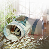 Maxbell Hamster Hideout Portable Habitat Guinea Pig Tunnel for Small Pets Ferret Rat L Blue