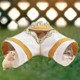 Maxbell Hamster Hideout Portable Habitat Guinea Pig Tunnel for Small Pets Ferret Rat L Yellow