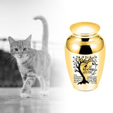 Maxbell Pet Urn Mini Urn Funeral Kitten Decorative Urn Cats Dogs Memorial Ash Holder Golden