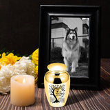 Maxbell Pet Urn Mini Urn Funeral Kitten Decorative Urn Cats Dogs Memorial Ash Holder Golden