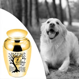 Maxbell Pet Urn Mini Urn Funeral Kitten Decorative Urn Cats Dogs Memorial Ash Holder Golden