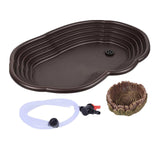 Maxbell Reptile Water Dish Turtle Water Dish for Bearded Dragons Turtle Semi Aquatic with  drainage