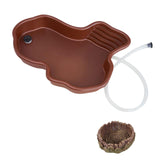 Maxbell Reptile Feeding Water Bowl Decorative for Bearded Dragons Frogs Pet Supplies with  drainage