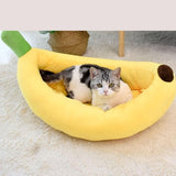 Maxbell Dog Bed Banana Shape Breathable Plush 47x28x13cm Cozy and Soft Puppy Cushion