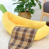 Maxbell Dog Bed Banana Shape Breathable Plush 47x28x13cm Cozy and Soft Puppy Cushion