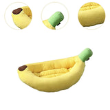 Maxbell Dog Bed Banana Shape Breathable Plush 47x28x13cm Cozy and Soft Puppy Cushion