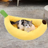 Maxbell Dog Bed Banana Shape Breathable Plush 47x28x13cm Cozy and Soft Puppy Cushion