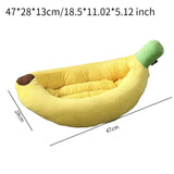 Maxbell Dog Bed Banana Shape Breathable Plush 47x28x13cm Cozy and Soft Puppy Cushion