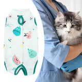 Maxbell Cat Recovery Suit Cat Bodysuit for Male and Female Dogs Kitten Cats and Dogs green M