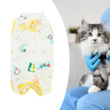 Maxbell Cat Recovery Suit Cat Bodysuit for Male and Female Dogs Kitten Cats and Dogs Yellow and Xl