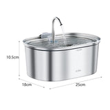 Maxbell Stainless Steel Cats Pet Water Fountain 108 oz Cat Waterer for Dogs Pet Cats Without window