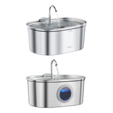 Maxbell Stainless Steel Cats Pet Water Fountain 108 oz Cat Waterer for Dogs Pet Cats Without window