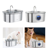Maxbell Stainless Steel Cats Pet Water Fountain 108 oz Cat Waterer for Dogs Pet Cats Without window