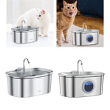 Maxbell Stainless Steel Cats Pet Water Fountain 108 oz Cat Waterer for Dogs Pet Cats Without window