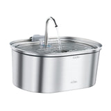 Maxbell Stainless Steel Cats Pet Water Fountain 108 oz Cat Waterer for Dogs Pet Cats Without window