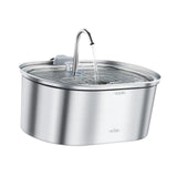 Maxbell Stainless Steel Cats Pet Water Fountain 108 oz Cat Waterer for Dogs Pet Cats Without window